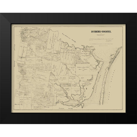 Nueces County Texas - Walsh 1879 Black Modern Wood Framed Art Print by Walsh