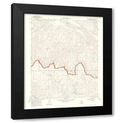Blue Ridge Panhandle Texas Quad - USGS 1969 Black Modern Wood Framed Art Print with Double Matting by USGS