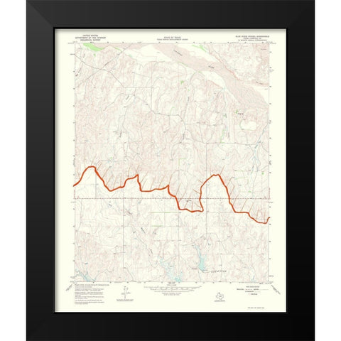 Blue Ridge Panhandle Texas Quad - USGS 1969 Black Modern Wood Framed Art Print by USGS