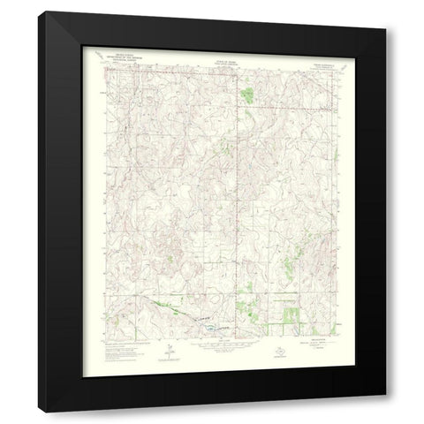 Pakan Texas Quad - USGS 1965 Black Modern Wood Framed Art Print with Double Matting by USGS