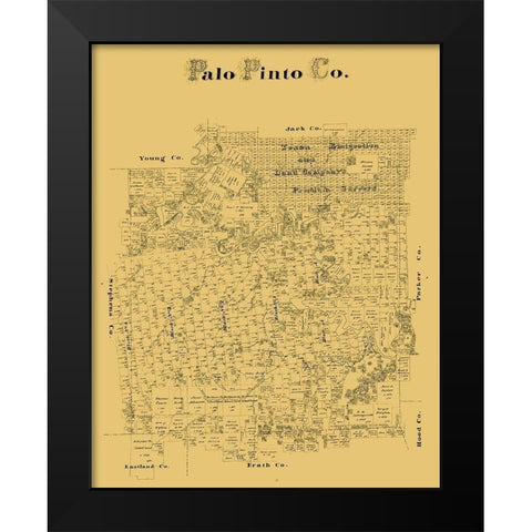 Palo Pinto County Texas - Black Modern Wood Framed Art Print by Unknown