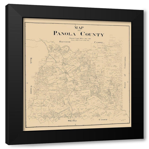 Panola County Texas - Smith 1897 Black Modern Wood Framed Art Print with Double Matting by Smith