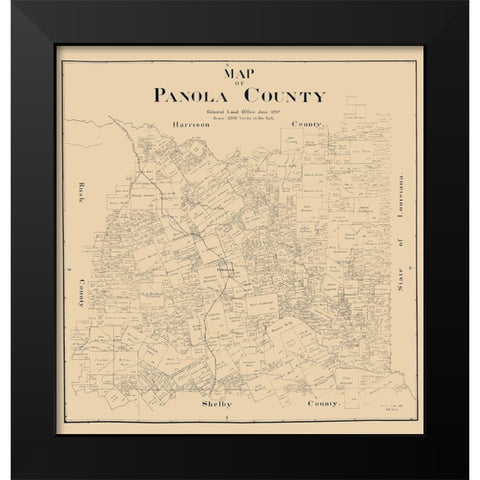 Panola County Texas - Smith 1897 Black Modern Wood Framed Art Print by Smith