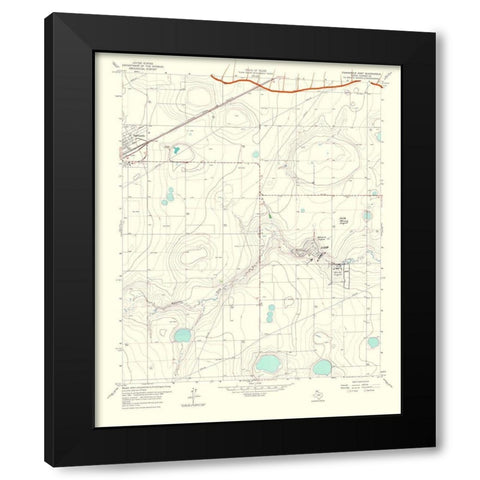 Panhandle East Texas Quad - USGS 1967 Black Modern Wood Framed Art Print by USGS