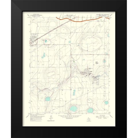 Panhandle East Texas Quad - USGS 1967 Black Modern Wood Framed Art Print by USGS