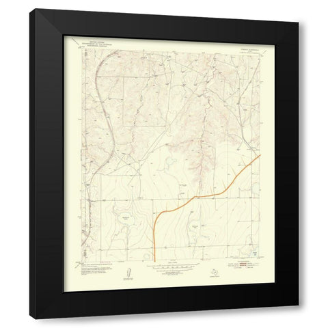 Pomeroy Texas Quad - USGS 1954 Black Modern Wood Framed Art Print by USGS