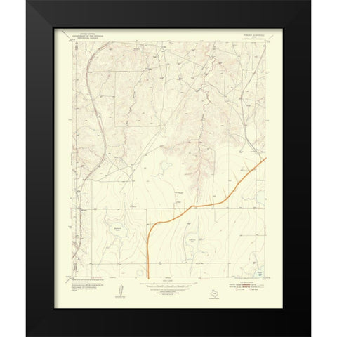 Pomeroy Texas Quad - USGS 1954 Black Modern Wood Framed Art Print by USGS