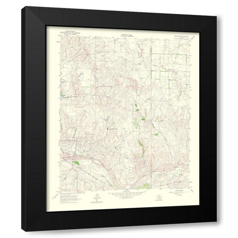 Pond Creek Texas Quad - USGS 1965 Black Modern Wood Framed Art Print by USGS