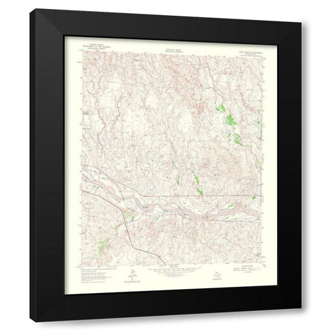 Pond Creek Northwest Texas Quad - USGS 1965 Black Modern Wood Framed Art Print with Double Matting by USGS