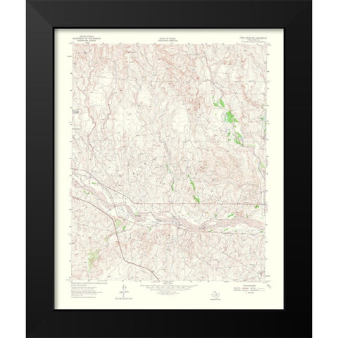 Pond Creek Northwest Texas Quad - USGS 1965 Black Modern Wood Framed Art Print by USGS