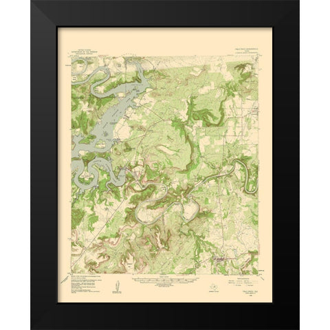 Palo Pinto Texas Quad - USGS 1960 Black Modern Wood Framed Art Print by USGS