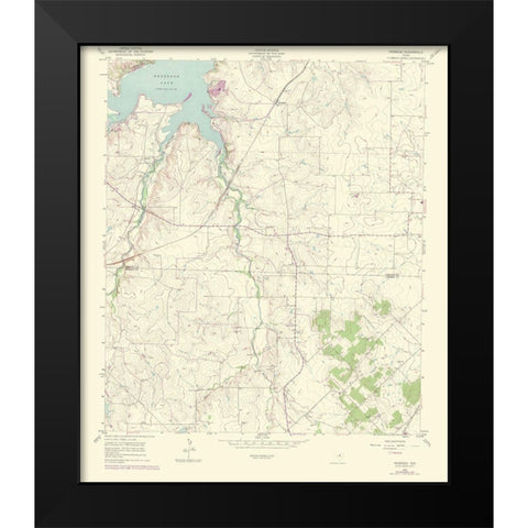 Primrose Texas Quad - USGS 1969 Black Modern Wood Framed Art Print by USGS