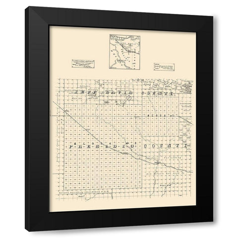 Jeff Davis County Presidio County Texas - Strauss 1894 Black Modern Wood Framed Art Print with Double Matting by Strauss