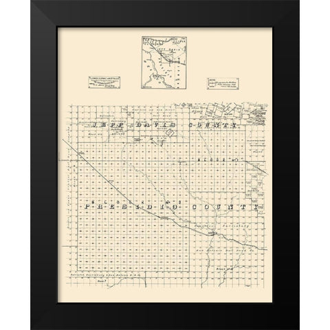 Jeff Davis County Presidio County Texas - Strauss 1894 Black Modern Wood Framed Art Print by Strauss