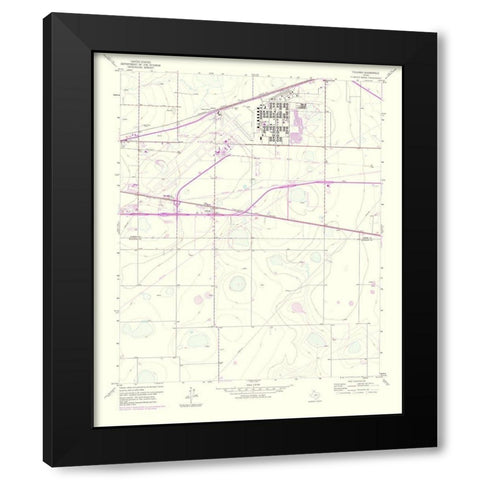 Pullman Texas Quad - USGS 1975 Black Modern Wood Framed Art Print by USGS