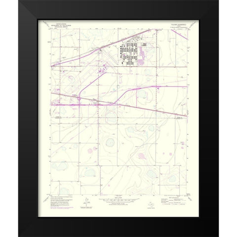 Pullman Texas Quad - USGS 1975 Black Modern Wood Framed Art Print by USGS