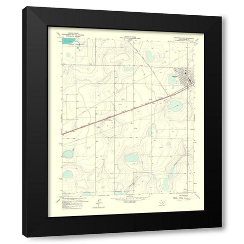 Panhandle West Texas Quad - USGS 1967 Black Modern Wood Framed Art Print by USGS