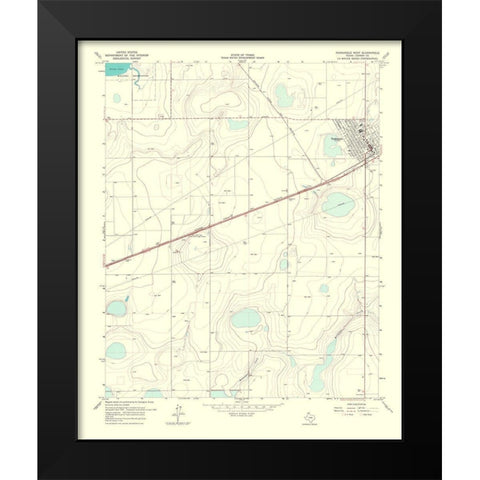 Panhandle West Texas Quad - USGS 1967 Black Modern Wood Framed Art Print by USGS
