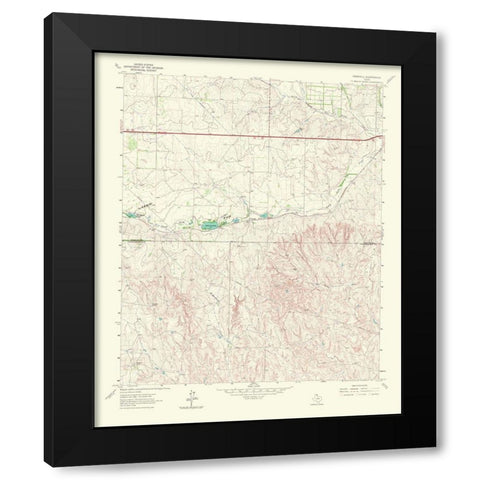 Ramsdell Texas Quad - USGS 1967 Black Modern Wood Framed Art Print by USGS