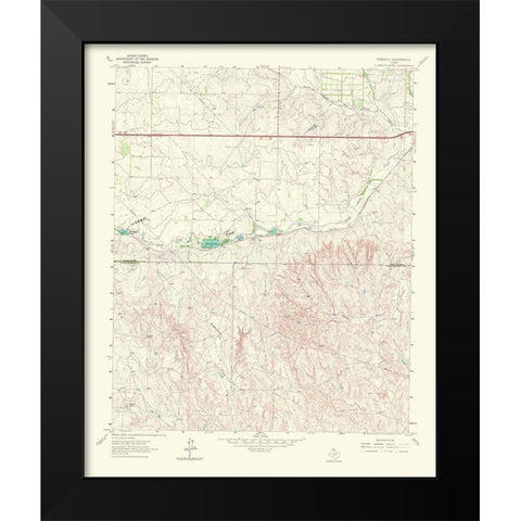 Ramsdell Texas Quad - USGS 1967 Black Modern Wood Framed Art Print by USGS