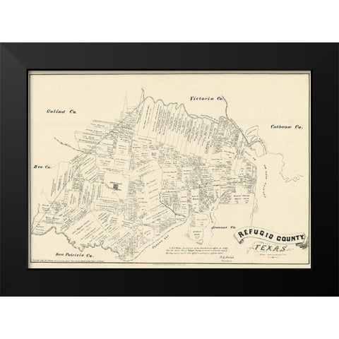 Refugio County Texas - Walsh 1879 Black Modern Wood Framed Art Print by Walsh