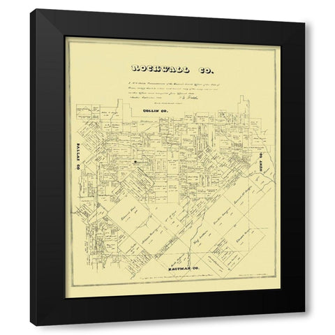 Rockwall Texas Landowner - Land Office 1880 Black Modern Wood Framed Art Print with Double Matting by Land Office