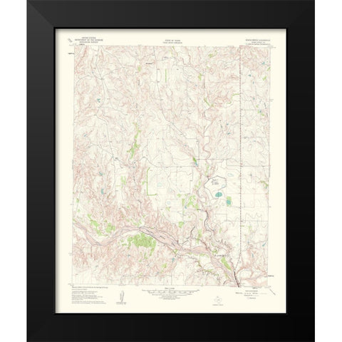 Roach Ranch Texas Quad - USGS 1963 Black Modern Wood Framed Art Print by USGS