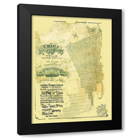 Rockport Texas - McCombs 1888 Black Modern Wood Framed Art Print by McCombs