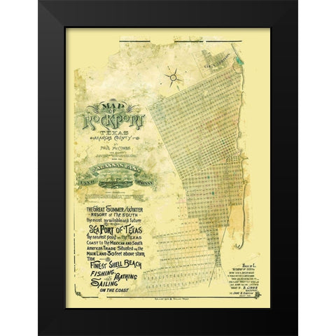Rockport Texas - McCombs 1888 Black Modern Wood Framed Art Print by McCombs