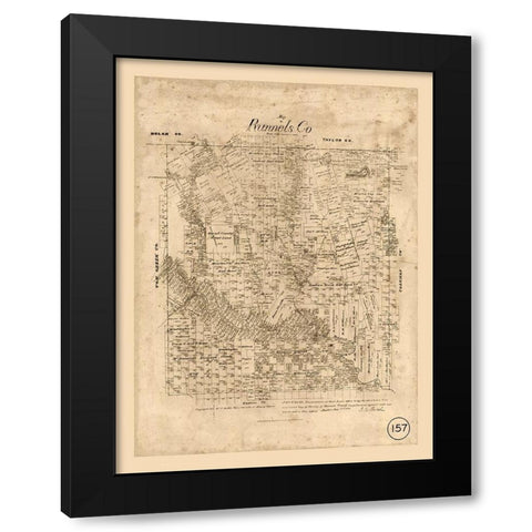 Runnels County Texas - Walsh 1879 Black Modern Wood Framed Art Print by Walsh
