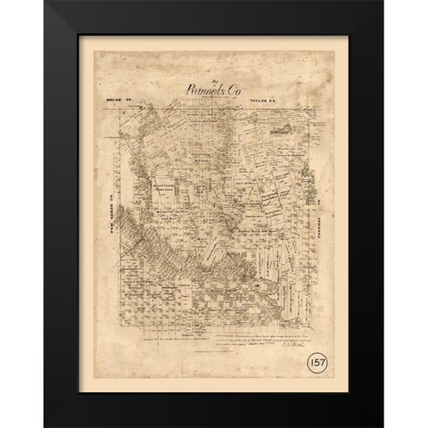 Runnels County Texas - Walsh 1879 Black Modern Wood Framed Art Print by Walsh