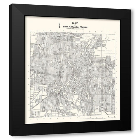 San Antonio Texas - Southwell 1928 Black Modern Wood Framed Art Print by Southwell