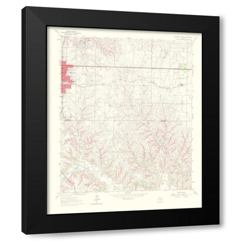 Shamrock East Texas Quad - USGS 1967 Black Modern Wood Framed Art Print with Double Matting by USGS
