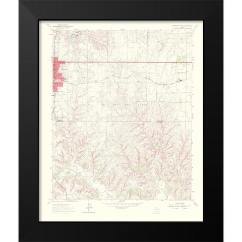 Shamrock East Texas Quad - USGS 1967 Black Modern Wood Framed Art Print by USGS