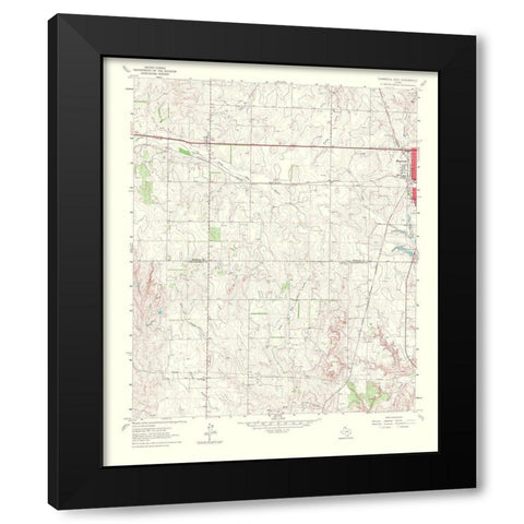 Shamrock West Texas Quad - USGS 1967 Black Modern Wood Framed Art Print by USGS