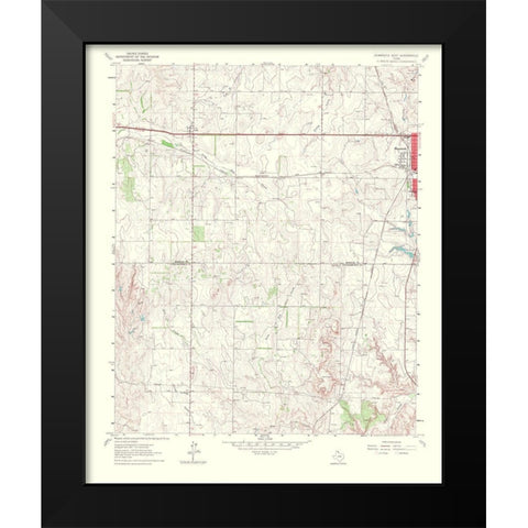 Shamrock West Texas Quad - USGS 1967 Black Modern Wood Framed Art Print by USGS