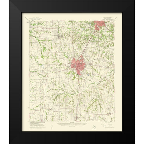 Sherman Texas Quad - USGS 1959 Black Modern Wood Framed Art Print by USGS