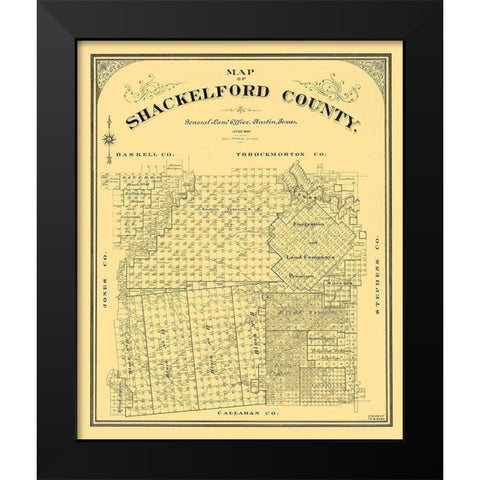 Shackelford County Texas - Duke 1901 Black Modern Wood Framed Art Print by Duke