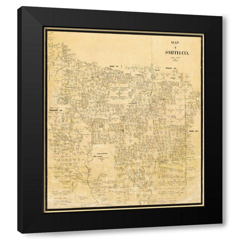 Smith Texas Landowner - Willke 1855 Black Modern Wood Framed Art Print by Willke