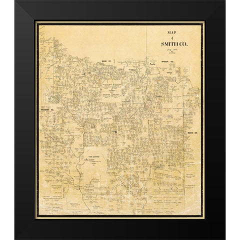 Smith Texas Landowner - Willke 1855 Black Modern Wood Framed Art Print by Willke