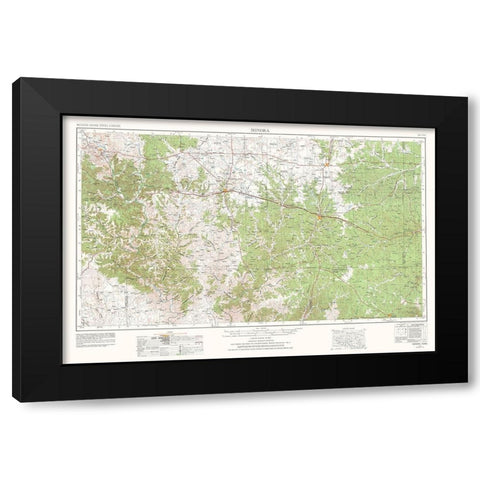 Sonora Texas Quad - USGS 1954 Black Modern Wood Framed Art Print with Double Matting by USGS
