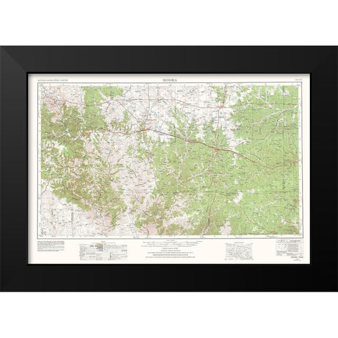 Sonora Texas Quad - USGS 1954 Black Modern Wood Framed Art Print by USGS