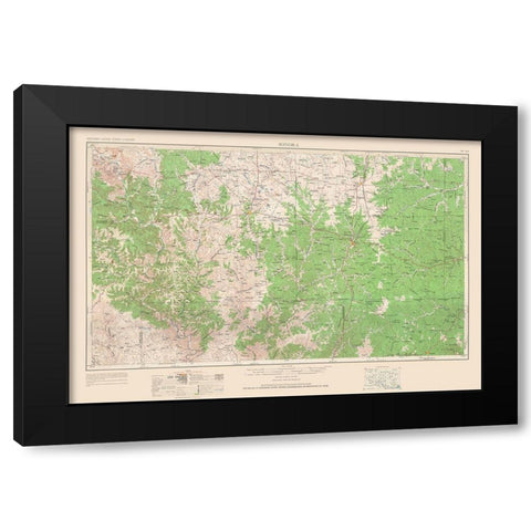 Sonora Texas Quad - USGS 1954 Black Modern Wood Framed Art Print by USGS