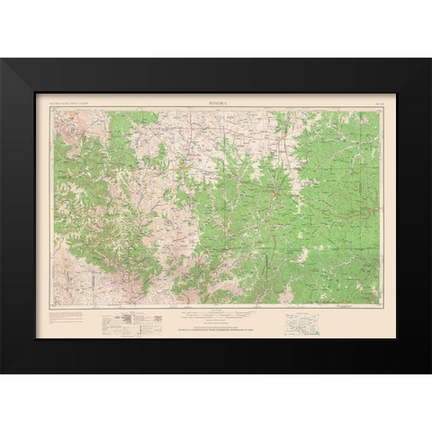 Sonora Texas Quad - USGS 1954 Black Modern Wood Framed Art Print by USGS