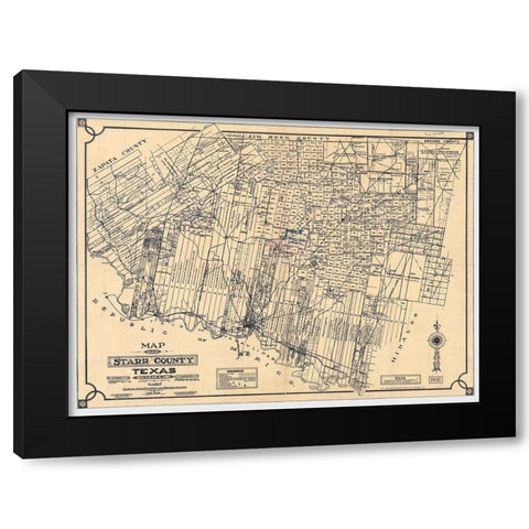 Starr County Texas - May 1935 Black Modern Wood Framed Art Print with Double Matting by May