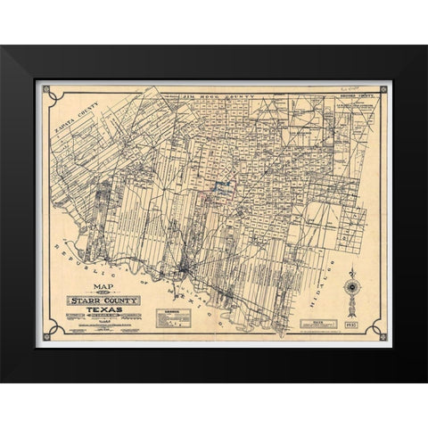 Starr County Texas - May 1935 Black Modern Wood Framed Art Print by May