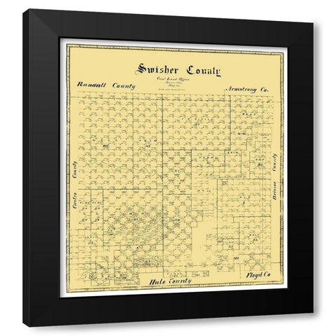 Swisher County Texas -1873 Black Modern Wood Framed Art Print by Unknown
