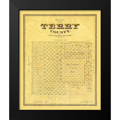 Terry County Texas -1893 Black Modern Wood Framed Art Print by Unknown