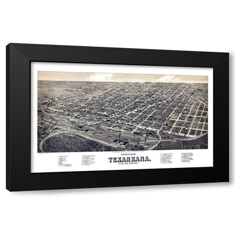 Texarkana Texas - Wellge 1888 Black Modern Wood Framed Art Print with Double Matting by Wellge