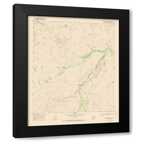 Three Mile Draw Texas Quad - USGS 1968 Black Modern Wood Framed Art Print with Double Matting by USGS